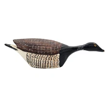 Hand Carved Wood Loon by Bob Booth Chincoteague Island VA Duck Signed 8"