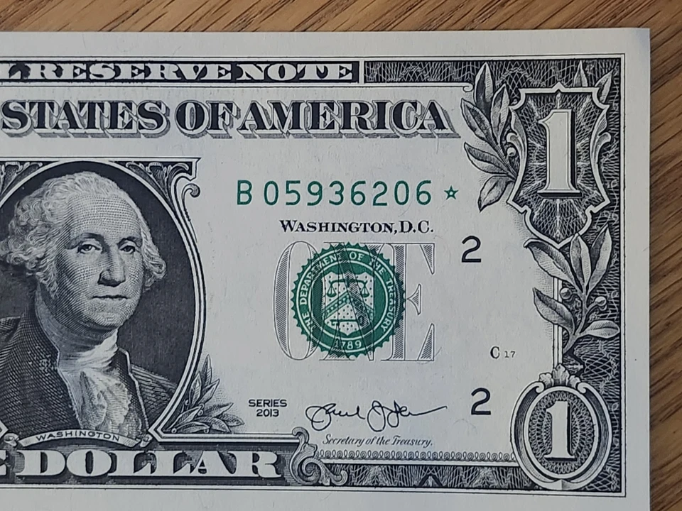 2013 B RARE DUPLICATE FORT WORTH $1 STAR NOTE UNC/GEM B05936206* 1 OF 3 Cons SER - Image 4 of 4