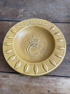 Carlsberg Beer Biere  Ashtray no. 1 Mustard Yellow