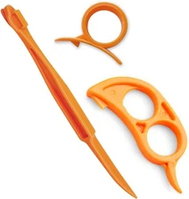 Orange Peeler Tools Citrus Peel Cutter Plastic Easy Fruit Vegetable - 3 Pack