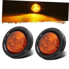 2pcs DOT Approved 2" Round 4 Led Clearance Marker Light for Utility Amber