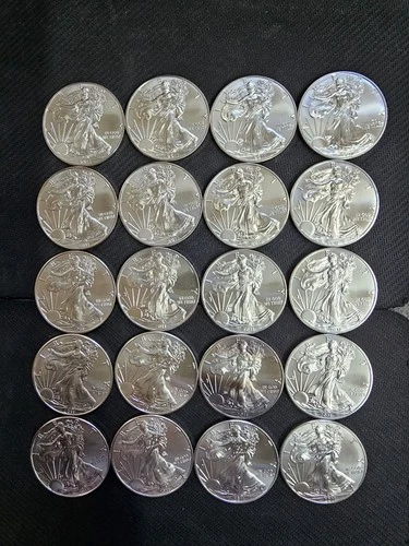 US MINT. ROLL 20 TROY OZ  2011 AMERICAN SILVER EAGLES .999 FINE SILVER WARRANTY.