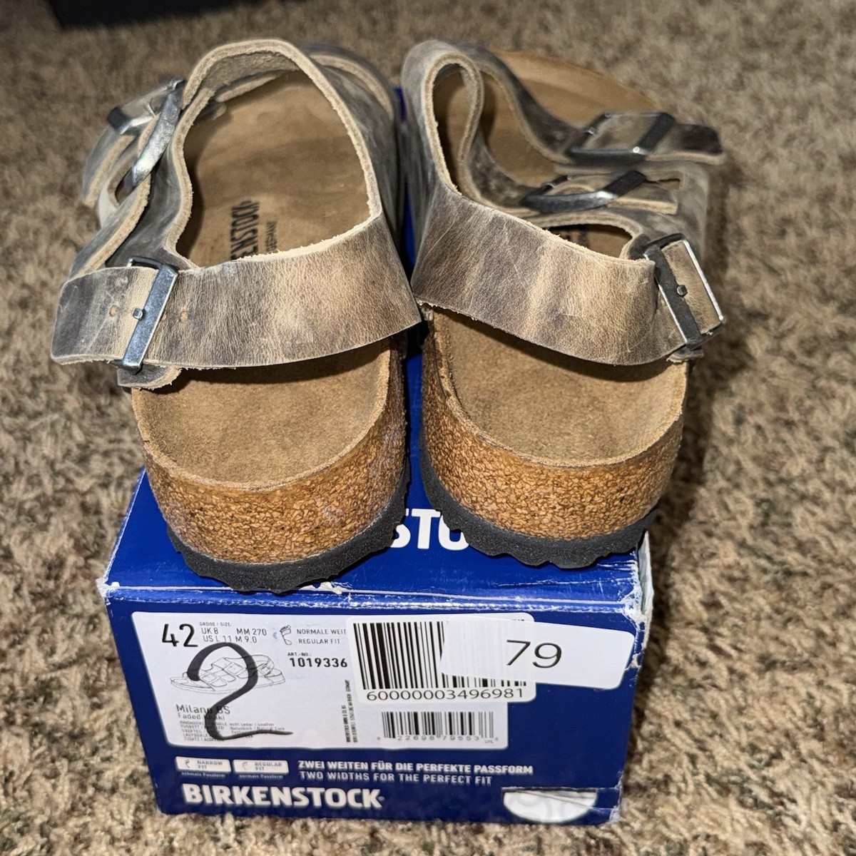 Birkenstock New Milano Faded Khaki Oiled Leather Regular  display picture 1
