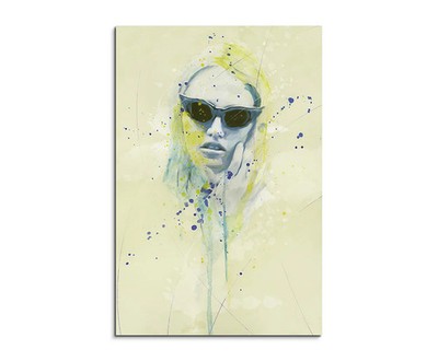 60x90cm Charlotte Free Splash Kunstbild als Aquarell auf Leinwand