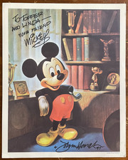 John Hench Signed Mickey Mouse Print 1997 LE Disney Bookshelf RARE Lithograph