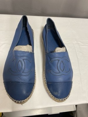 Damen Blau Lammleder Chanel Espadrilles Größe UK 6 EU 39