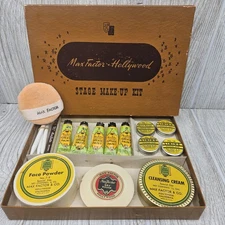 Vintage Max Factor Hollywood Stage Make-Up Kit Female Grease Paint Powder Rouge