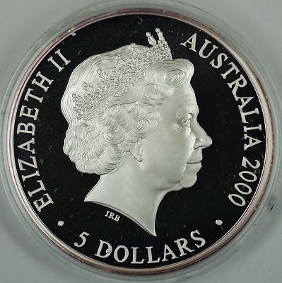 2000 Australia $5 Sea Change Proof .999 Silver 1oz Coin-Sydney