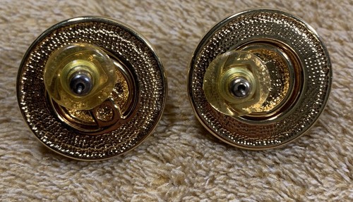 Kenneth J Lane Vintage Earrings Gold Tone Faux Pearl Rhinestone Studded 2 Piece - Picture 5 of 6