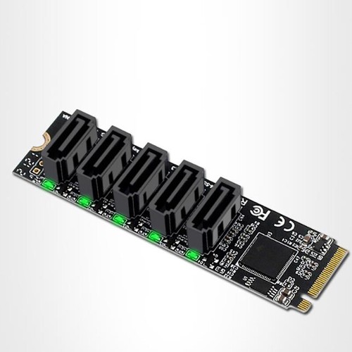 M.2 NVME PCI-PCIE X4 X8 X16 bis 6 Port 3.0 Sata Adapter Card Riser III ASM116#YR - Bild 7 von 9