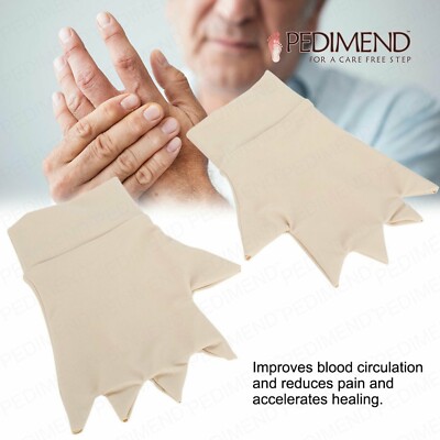 PEDIMEND  Anti Arthritis Halbfinger Handschuh für Entzündungen & schmerzende Gelenke 2 Stück