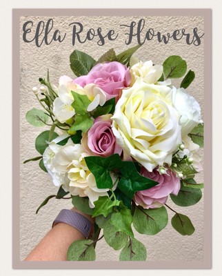 Bridal Bouquet Artificial Silk Peony Rose Shabby Chic Vintage Rustic Wedding Ebay