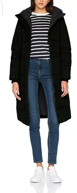 Brandit Women's Sina Long padded warm winter Coat black Size Brandit Women's Sina Long padded warm winter Coat black Size