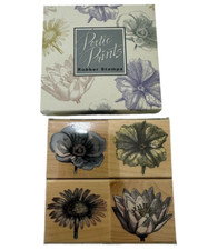 NEW 4 Floral flower daisy RUBBER STAMP crafting scrapbook cardmaking Arts