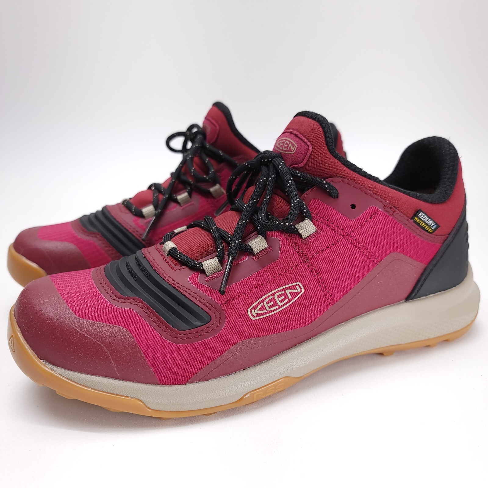 KEEN Tempo Flex Low Waterproof Hiking & Trail Running Shoes Womens 9.5 Jam Plaza Taupe