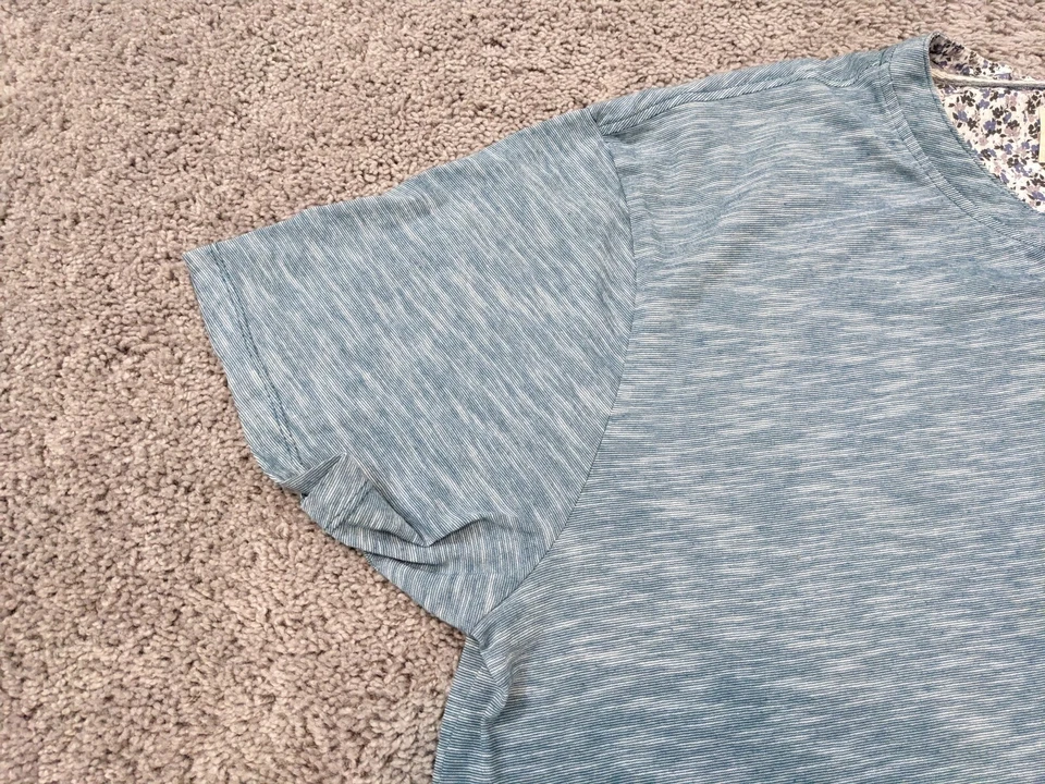 Camisa pulóver azul manga corta extra grande Method Henley para hombre Foto 3 de 4