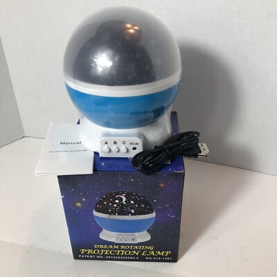 Dream Rotating Projection Lamp Light Blue Color Changing Stars New Sealed B4