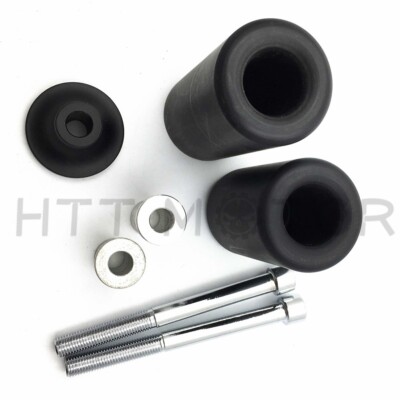 Black No Cut Frame Slider Protector For 2003 2004 Kawasaki ZX6R ZX-6R ZX6RR