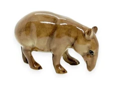 2¼" Long Miniature Tapir Figurine Wildlife Collectible Ceramic Animals Porcelain