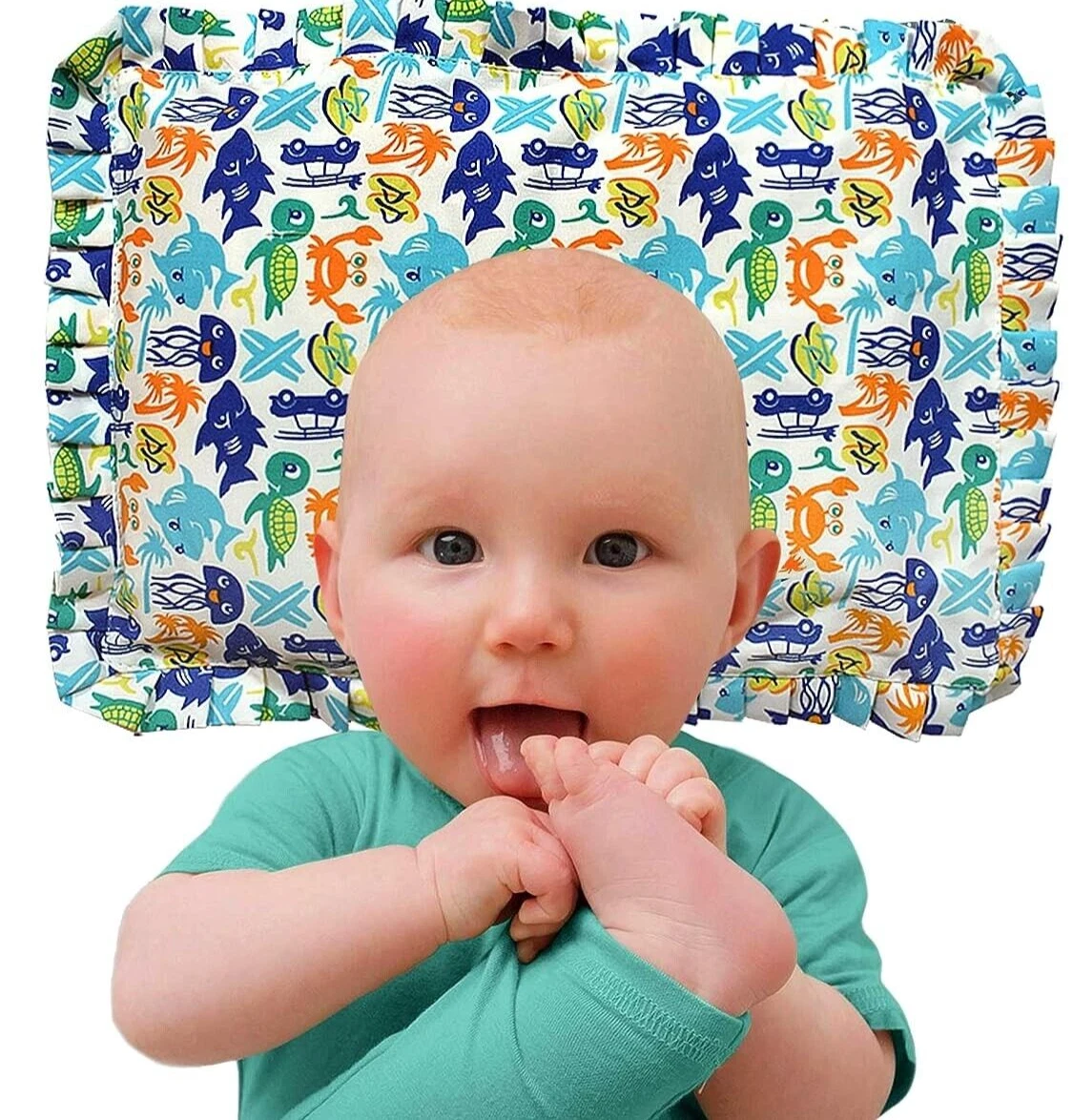 Baby pillow top for round head