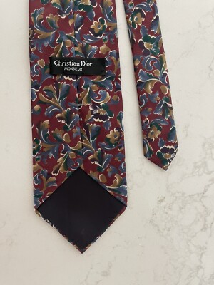 Vintage Christian Dior Monsieur Tie Purple And Floral Like Pattern