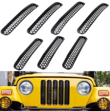 BLACK For 97-06 Jeep Wrangler TJ Front Grille Insert Mesh Grill SHELL Honeycomb