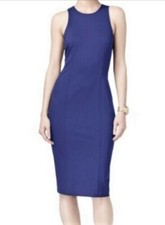 NWT $125 MICHAEL Michael Kors Sleeveless Bodycon Sheath Dress Tide Blue L