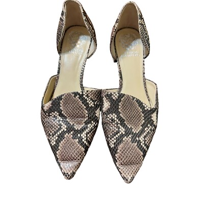 Vince Camuto Cruiz Shoes Snake Print D'Orsay Flats Pointed Toe