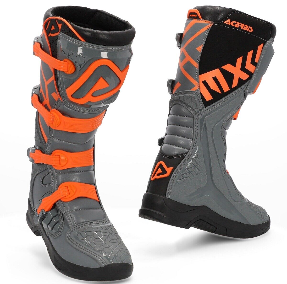 STIVALI MOTO CROSS ENDURO ACERBIS X-TEAM GREY ORANGE GRIGIO ARANCIONE TG 43