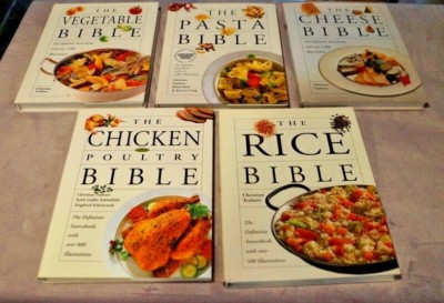 5 Cookbook Lot: Rice, Vegetable, Pasta, Cheese, Chicken Bibles by C. Teubner NEW