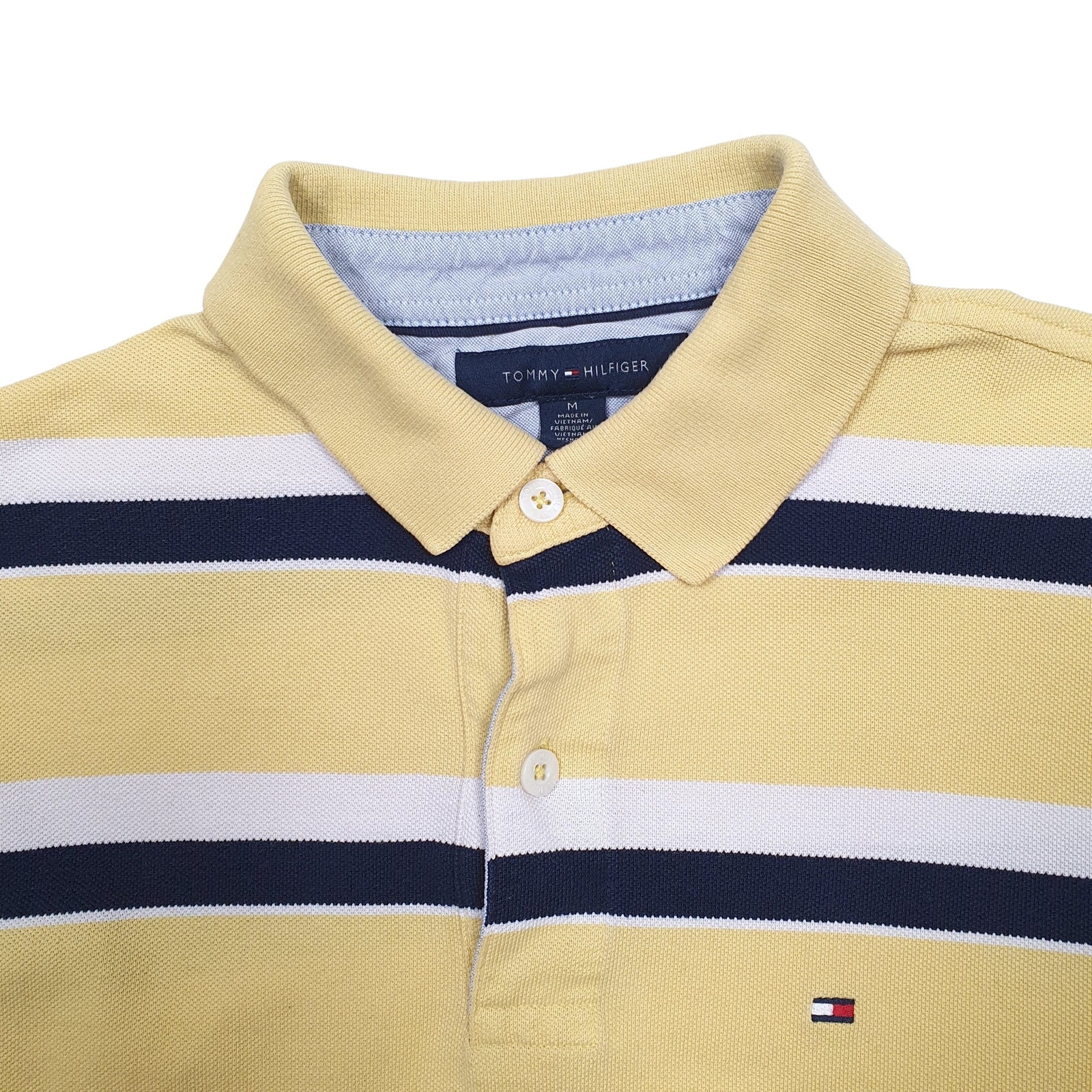 TOMMY HILFIGER Yellow Polo Shirt Short Sleeve Cotton Mens M image 3