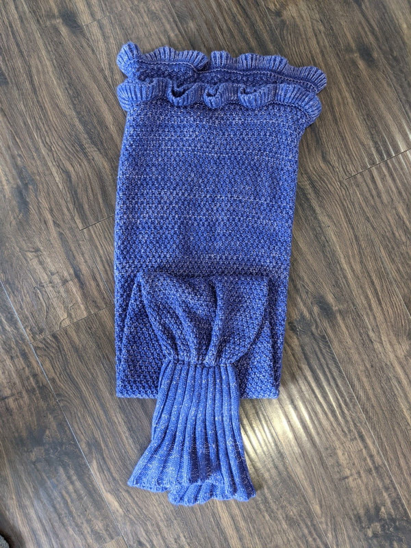 Kid Purple Mermaid Tail Blanket Throw Youth Girl
