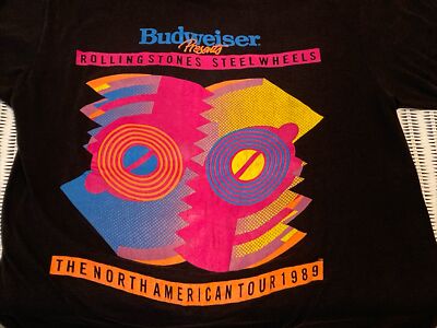 Vtg 1989 Rolling Stones Steel Wheels Tour Concert TeeShirt XL