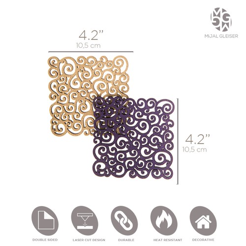Juego de 6 posavasos antideslizantes de doble cara corte láser resistente al calor Mijal Gleiser - Imagen 6 de 60