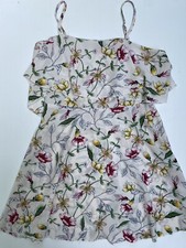 PrettyLittleThing Floral Dress Sz 8 Flounce Spaghetti Straps Party