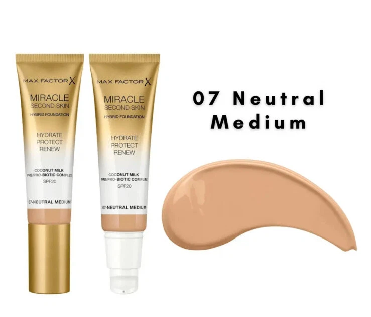 Max Factor Miracle Second Skin Hybrid Foundation LSF20 - 07 Natural Medium