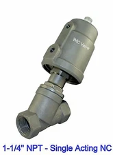 1.25" Inch Pneumatic Air Actuated Angle Seat Steam Valve Single Acting NC 