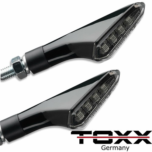 ToXx LED Mini Intermitente Juego Negro Certificado E Delant. Trasero Moto Atv - Imagen 2 de 4