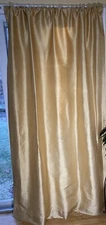 Dupioni 100% Silk Gold Window Curtains Panel Drapes Lined Set Of 2 - 51x84 Each