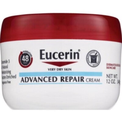 Eucerin Advanced Repair Cream For Very Dry Skin Moisturizing Fragrance Free 12oz