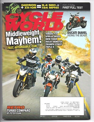 チケット Cycle World Magazine May 2011- Yamaha FZ8, BMW F800R, Kawasaki ZX
