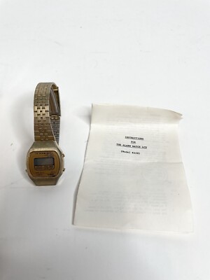 Vintage The Alarm Watch LCD , Gold, Original Box, Model K228