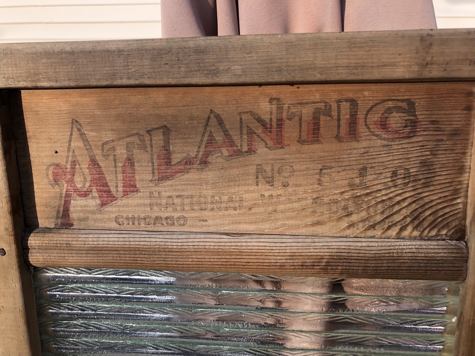 Vintage Atlantic National Washboard Co. 510 Wood & Glass Chicago