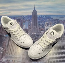 Nike SB Force 58 PRM Premium Leather White/Black Mens Size 13 DH7505 101 New