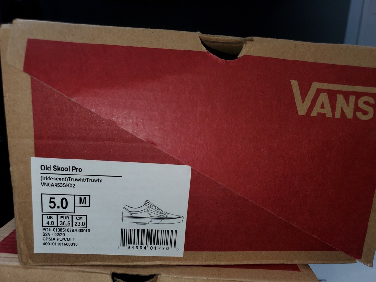 BRAND NEW -WORN ONCE -MENS10.5 - VANS OLD SKOOL PRO - IRIDESCENT TRUWHT/TRUWHT VANS OLD SKOOL PRO IRIDESCENT SHOES MENS SZ 5 VN0A453SK02  main image 3