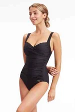 SUNSEEKER LADIES CORE SOLID BLACK 1 PIECE FRONT TWIST   SIZE: 10D