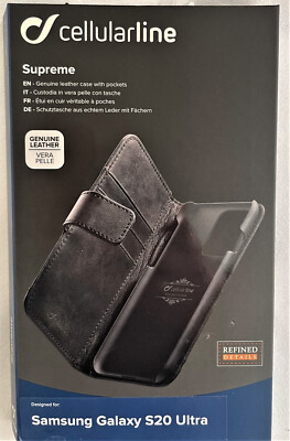 Cellularline Bookstyle Tasche Echtleder Samsung Galaxy S20 Ultra S1219