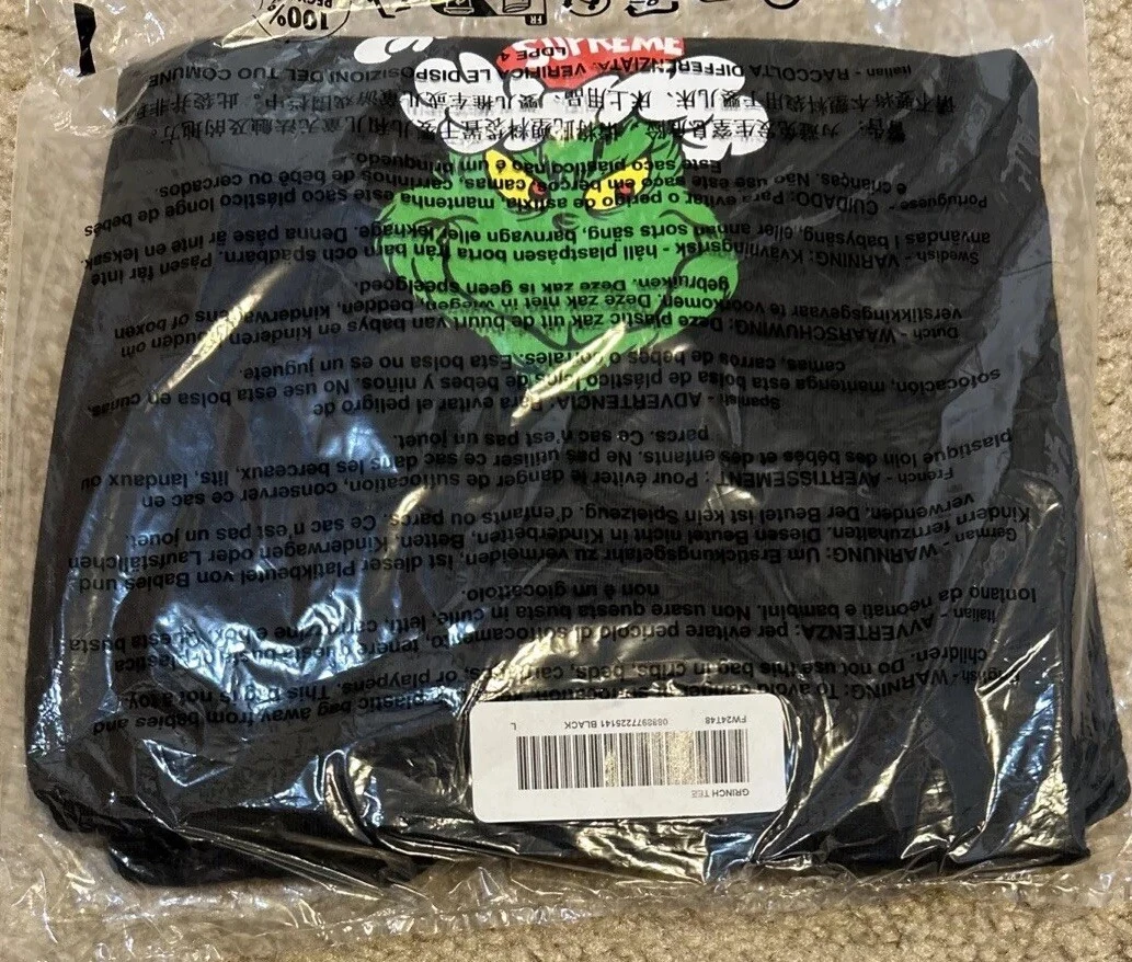 Tee shirt noir Supreme Grinch neuf avec étiquette taille grand homme FW24 LIVRAISON GRATUITE !