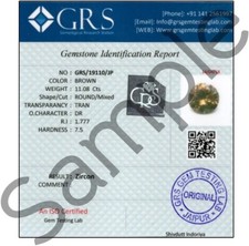 Gemstone Certificate