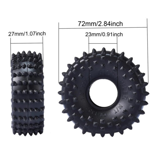 NEW GPM Widen 1.0" Nailed Rubber Tires 72x27mm w/Foam Inserts (4) for TRX4M / SC - Picture 2 of 6